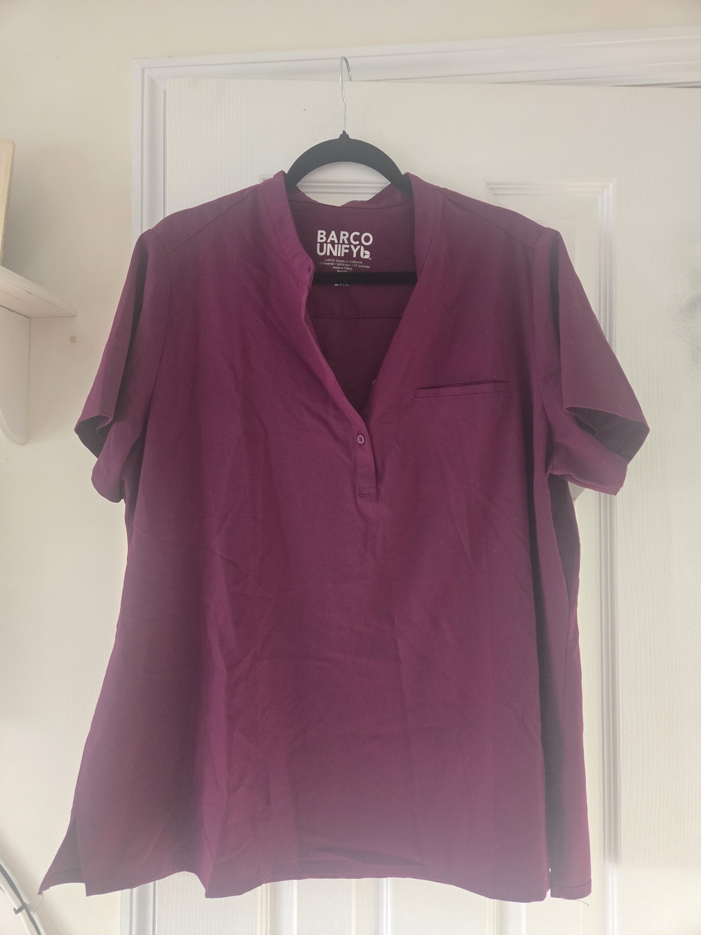 Half Button Down Short Sleeve Scrub Top Size 2xl